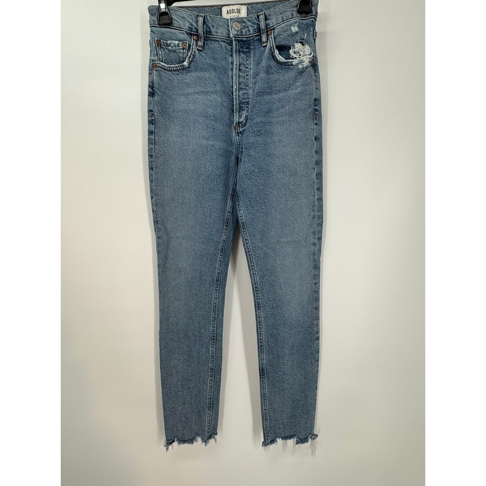 AGOLDE Los Angeles‎ Women's Distressed Button Fly Nico High Rise Jeans Size 24
